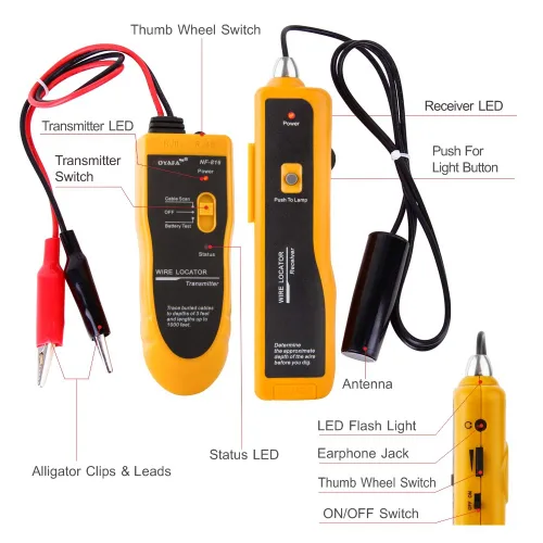 Miniatura 4 de NOYAFA D3IN0580-B Localizador de alambre de cable subterráneo, localice fácilmente alambres en vallas de alambre, controlador de aspersores