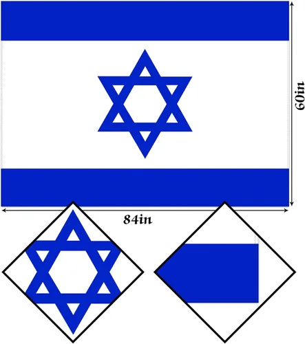 Miniatura 3 de Hafangry Mantel de bandera de Israel, decoración del Día de la Independencia de Israel, festival judío, cocina, comedor, decoración del hogar, 60 x