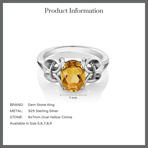 Miniatura 68 de Gem Stone King Anillo de compromiso ovalado con piedra natal para mujer, plata de ley 925, ovalado de 0.354 x 0.276 in, anillo de compromiso