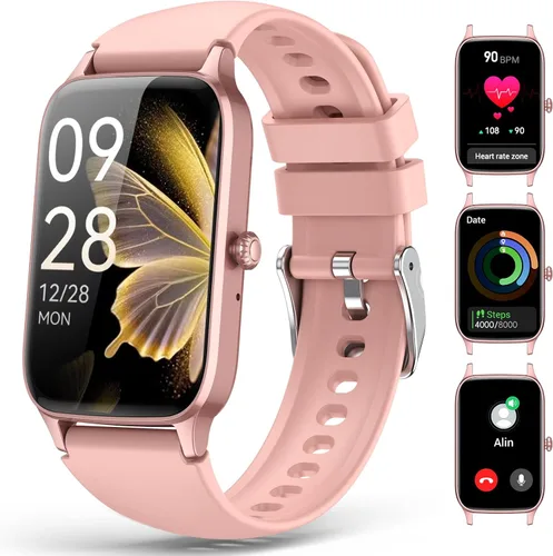 Rastreador de actividad física para mujeres y hombres, reloj inteligente de actividad compatible con Android iPhone, contador de pasos con más de