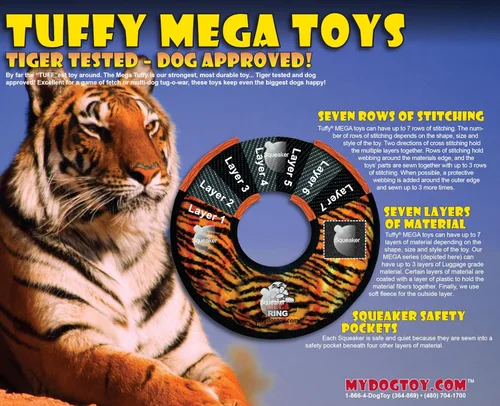Miniatura 6 de TUFFY - Juguete suave para perros del mundo - MEGA -Múltiples capas. Hecho duradero, fuerte y resistente. Juego interactivo (tirar, tirar y buscar).
