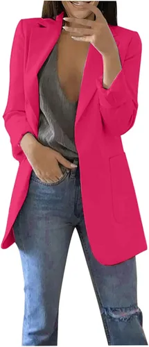 Miniatura 21 de Chaquetas ligeras para mujer, estilo casual, manga larga, frente abierto, chaqueta elegante, para trabajo, oficina, trajes profesionales