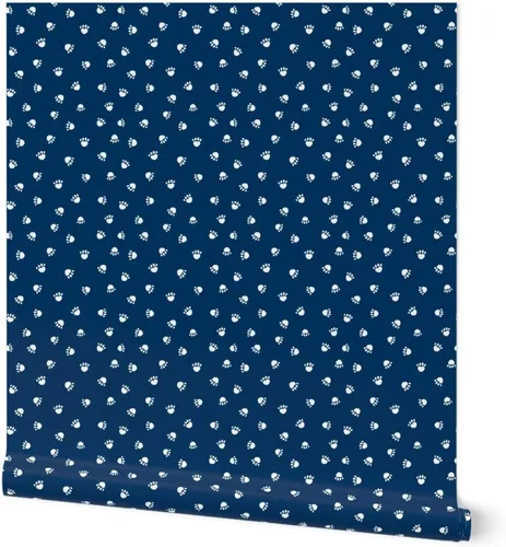 Papel tapiz autoadhesivo para despegar y pegar, papel tapiz extraíble de color azul marino para mascotas, perros, gatos y patas, mascotas Spoonflower