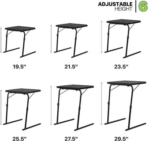 Miniatura 7 de Magshion Bandeja de TV inclinable ajustable de 22 pulgadas, mesa para cena en cama o sofá, cómoda mesa negra plegable con 3 ajustes de ángulo