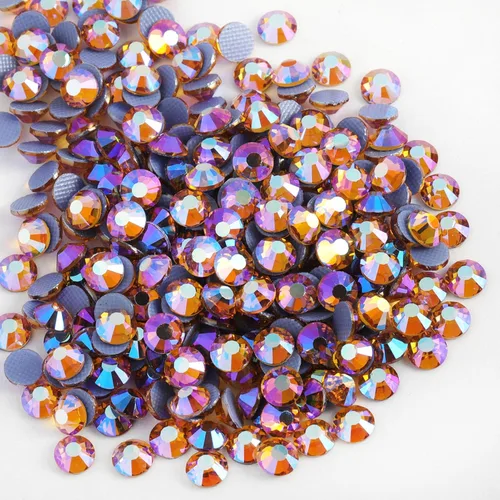 Miniatura 50 de Beadsland Hotfix - 2880 diamantes de imitación de cristal con parte trasera plana para manualidades, ropa, decoraciones de bricolaje, cristal AB