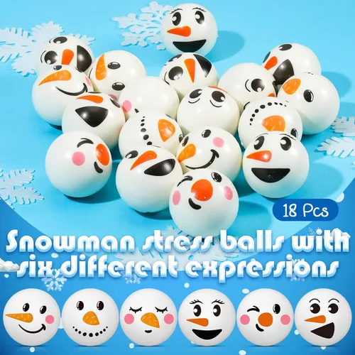 Miniatura 4 de Cindeer Pelotas Antiestrés de Navidad Juguetes de Navidad Muñecos de Nieve Pelota Antiestrés Pelota de PU para Apretar Regalo Antiestrés Rellenos