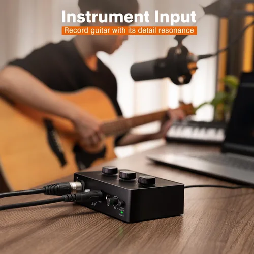 Miniatura 2 de FIFINE Mezclador de Audio para PC para Grabación de Música, Interfaz USB para Streaming y Podcasting con XLR, Monitor, Alimentación Fantasma 48V
