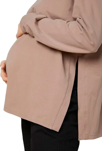 Miniatura 3 de MakeMeChic Camiseta de maternidad de manga larga para mujer con abertura lateral para embarazo