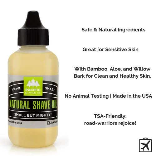 Miniatura 2 de Pacific Shaving Company Aceite de afeitar natural – Aceite de afeitar para hombres y mujeres – Aceite de aguacate, aceite de semillas de girasol