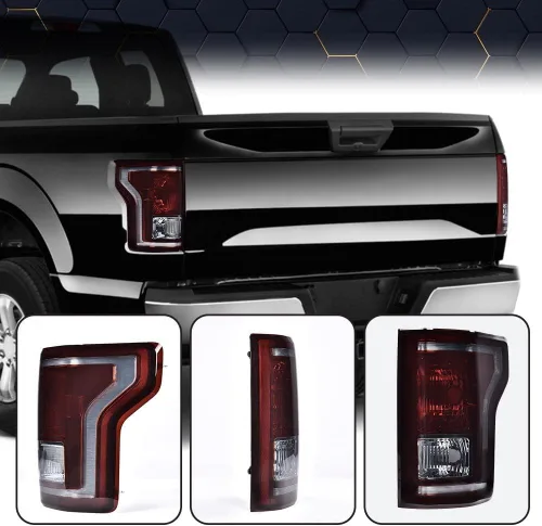 Miniatura 4 de PIT66 Conjunto de luz trasera de halogéno compatible con Ford F150 SSV 2016 2017/ F150 2015-2017 Lariat, XL, XLT FL3Z13405A-PFM, FO2800239