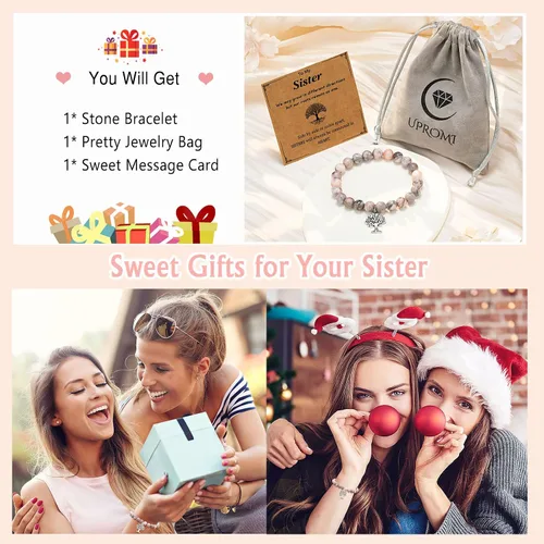 Miniatura 6 de UPROMI Regalos para hermana maestra, pulsera del árbol de la vida para mujer