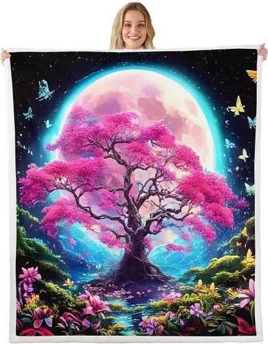 Miniatura 27 de Manfei Flower Throw Blanket Sunflower Rose Daisy Fuzzy Blanket, Botanical Floral Blanket for Bed Couch Sofa, Kids Boys Girls Room Decor