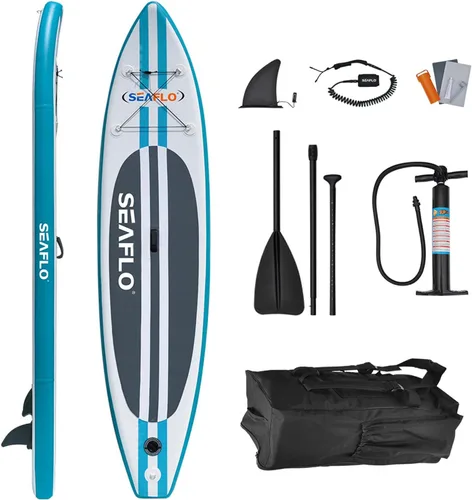 Savvycraft Tabla de remo inflable de pie de 11 x 30 x 6 pulgadas, SUP para jóvenes y adultos, accesorios ISUP: paleta ajustable, bomba de doble