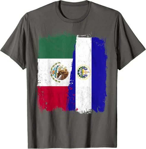 Miniatura 85 de Camiseta con la bandera mexicana de El Salvador con la mitad de la bandera mexicana de El Salvador