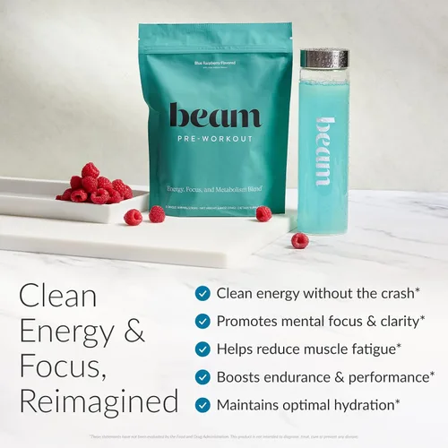 Miniatura 2 de Beam Polvo de Pre-Entrenamiento para Energía, Concentración y Resistencia – Cafeína Natural de PurCaf, Cognizin, Electrolitos, L-Citrulina