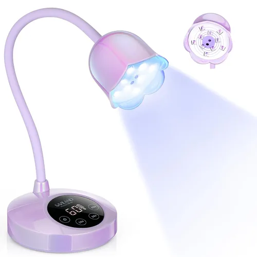 Miniatura 10 de SAVILAND Lámpara LED UV para uñas: Mini luz UV de 36 W para uñas de gel con soporte para cepillo de uñas, lámpara de uñas de gel y luz de curación