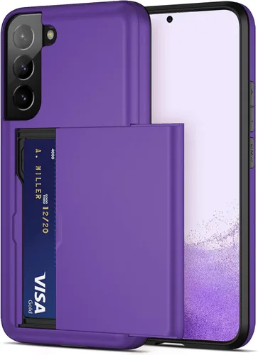 Miniatura 9 de Jiunai Funda para Samsung S22 con tarjetero para 2 tarjetas de identificación de licencia, acceso de crédito, tarjetero deslizante, cubierta