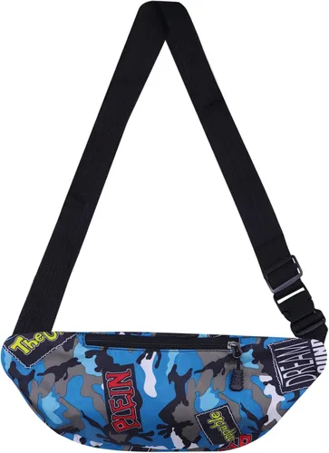Miniatura 6 de AIBEARTY Riñonera para niños pequeños, de camuflaje, con correa ajustable, para deportes, correr, campamento, viajes, B-AZUL