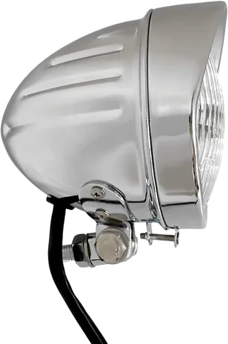 Miniatura 2 de FATECIM Faro delantero de motocicleta de 4.5" con visera de aluminio, lámpara de cabeza cromada tipo bala para Harley Sportster XL, Dyna, Softail