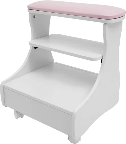 Miniatura 10 de Pedicura Reposapiés Baño de Pies Carrito Reposapiés Pedicura Manicura Silla Taburete de baño con ruedas Capacidad de 44.09 lbs Soporte Soporte