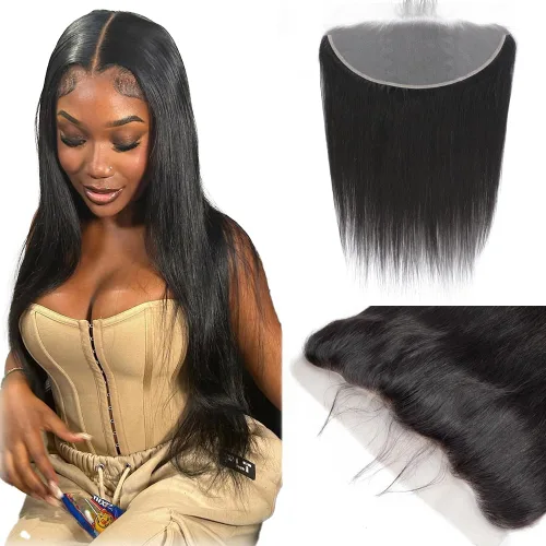 Miniatura 29 de CHEEON Frontal de encaje HD de 13 x 4 de 12 pulgadas, cabello humano brasileño ondulado con cierre frontal de encaje, 100% cabello humano virgen sin
