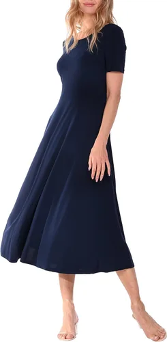 Miniatura 6 de LBISSE Vestido ajustado y acampanado de manga corta