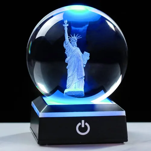 Miniatura 13 de Bola de cristal 3D, tortuga marina, regalos para mujeres y hombres, adorno de globo de nieve con base LED, luz nocturna, figuras de decoración