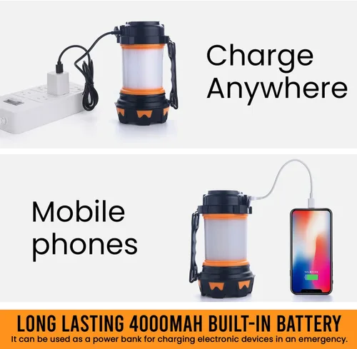 Miniatura 4 de AYL - Linterna LED de camping recargable, linterna superbrillante con luz de 360 grados, banco de energía, resistente al agua IPX4 para emergencias