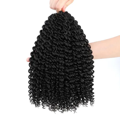 Miniatura 35 de Dansama - 7 paquetes de extensiones de cabello trenzado ondulado Passion Twist, extensiones de cabello de trenzas con ganchillo estilo mariposa, #1B