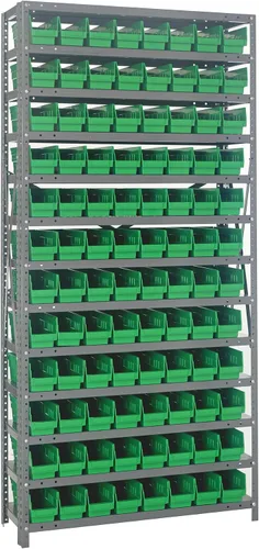 Miniatura 605 de Quantum QSBU-245BK Heavy Duty Shelving Unit with (7) Shelves and (24) QUS245 Black Bins for Garage Warehouse Storage Distribution 400 lb Load