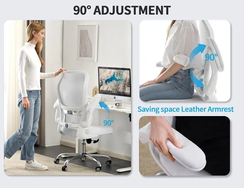 Miniatura 7 de TRALT Silla de Oficina Ergonómica - Silla de Escritorio con Respaldo Alto Ondulado Soporte Lumbar Ajustable Silla de Computadora - Sillas Gaming