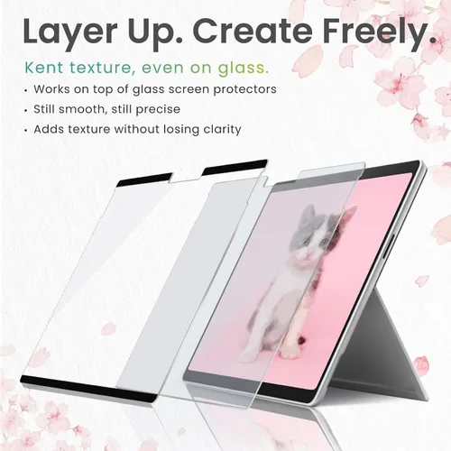 Miniatura 4 de BELLEMOND Protector de pantalla magnético Kent Paper para Microsoft Surface Pro de 12 a 12 pulgadas (2025), película mate extraíble y reutilizable
