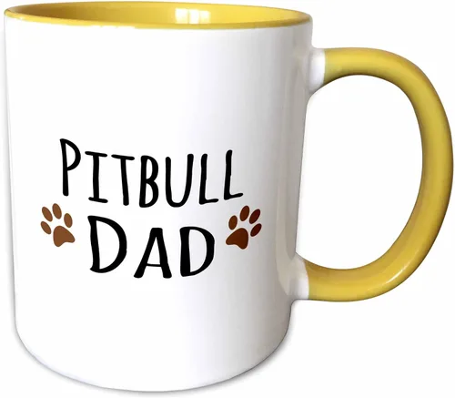 Miniatura 11 de 3dRose Pitbull Dog Dad - Taza de 11 onzas, color negro