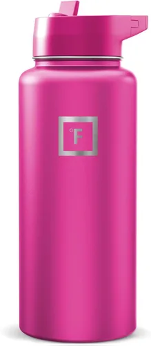 Miniatura 26 de IRON °FLASK Frasco de hidratación para acampar y senderismo con pajilla, botella de agua deportiva de acero inoxidable con aislamiento de boca