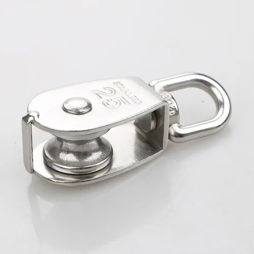 Miniatura 6 de Grúa de cuerda de alambre de acero inoxidable M25, bloque de polea doble, grúa de elevación, gancho giratorio de un solo bloque de polea, rueda
