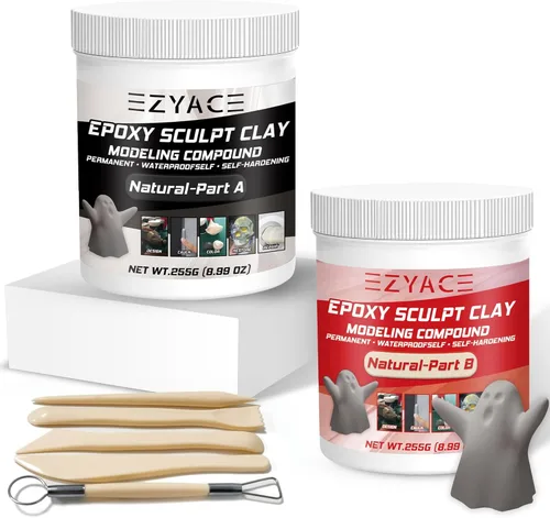 Miniatura 9 de Arcilla Epoxy, Arcilla Esculpida Mágica Epoxy, Compuesto de Modelado de 2 Partes (A & B) de Arcillas Esculpidas Mágicas Epoxy para Esculpir, Natural