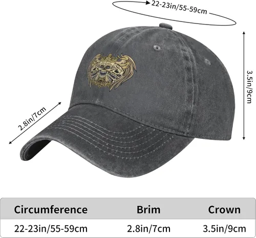 Miniatura 8 de Cowboy Hat Trendy Hats for Man and Women Djustable Four Season Outdoor Baseball Cap of Hell Skull with Angel Deep Heather
