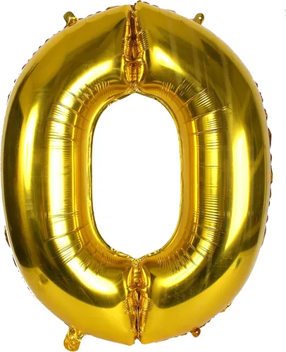 Miniatura 2 de Treasures Gifted Globos dorados grandes de números – Globo de aluminio número 0 de 40 pulgadas – Números de globos de cumpleaños – Números de globos