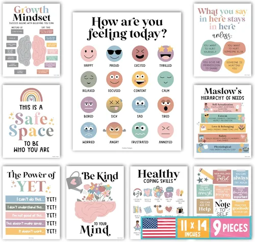 Miniatura 8 de Hadley Designs 9 pósteres de salud mental para el aula, consejero escolar, oficina, decoración de oficina, terapia de salud mental, carteles