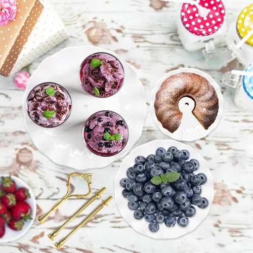 Miniatura 6 de Coitak Soportes de plástico para cupcakes, soporte para cupcakes de 3 niveles, bandeja de torre de postre para fiesta de té, cumpleaños y boda
