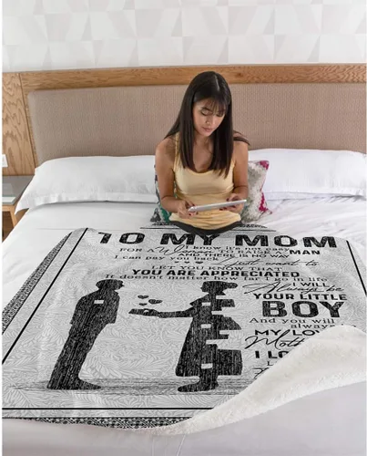 Miniatura 9 de Manta personalizada para mamá de hija e hijo, manta personalizada para el día de la madre con nombres de los niños, con texto en inglés «To My Mom