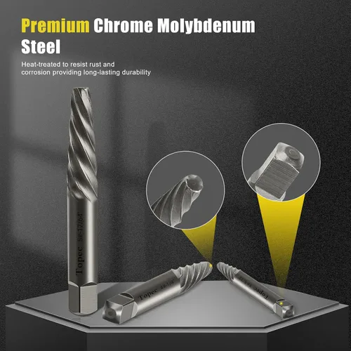Miniatura 3 de TOPEC Juego de extractor de tornillos dañados, 7 piezas extractoras de pernos fáciles de sacar para quitar fácilmente pernos rotos, tornillos