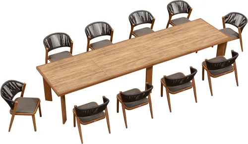 Miniatura 12 de PURPLE LEAF Juego de comedor redondo de 5 piezas de gran tamaño, marco de aluminio y mimbre de ratán para patio, mesa y sillas con cojines