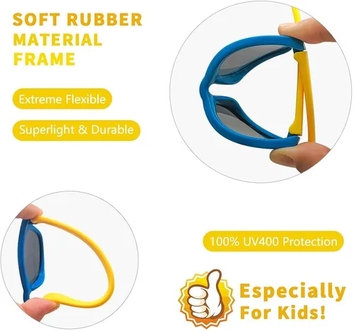 Miniatura 4 de MOTOEYE SUMMER SALE - Gafas de sol para niños polarizadas y flexibles y 100% protección UV para edades de 4 a 9 años, estilos para niñas y niños