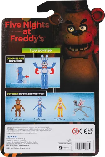 Miniatura 4 de Jazwares Five Nights at Freddy’s Figura de juguete Bonnie de 5 pulgadas articulada con función de susto luminoso y ojos que brillan en la oscuridad