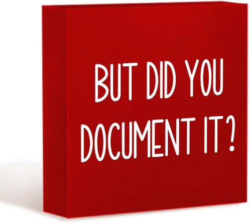 Miniatura 17 de mmiishe Letrero decorativo de madera con texto en inglés «But Did You Document It» para oficina, caja de madera para oficina, letrero cuadrado Negro