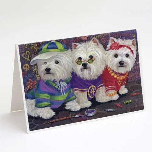 Miniatura 178 de Caroline's Treasures PPP3013GCA7P - Tarjetas de felicitación y sobres para mascotas de Basset Hound Teacher, paquete de 8 tarjetas en blanco