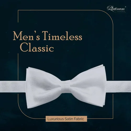 Miniatura 3 de Pajarita de esmoquin formal de satén preatada clásica para hombre, longitud ajustable, gran variedad de colores disponibles