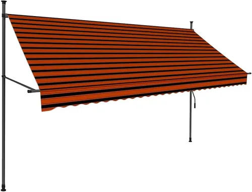 Miniatura 10 de vidaXL Toldo retráctil manual con luces LED, 59.1" - Amarillo y azul