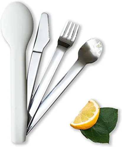 Miniatura 7 de Uba Juego de cubiertos de control de porciones y utensilios de dieta bariátrica con estuche de silicona (1)